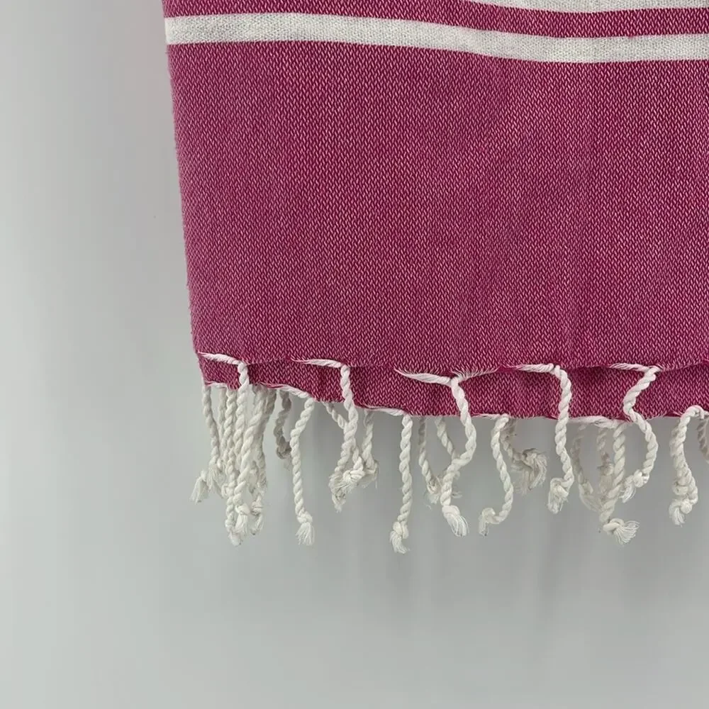 Bujibaja Rose’ All Day printed fringe hem Turkish beach bath towel